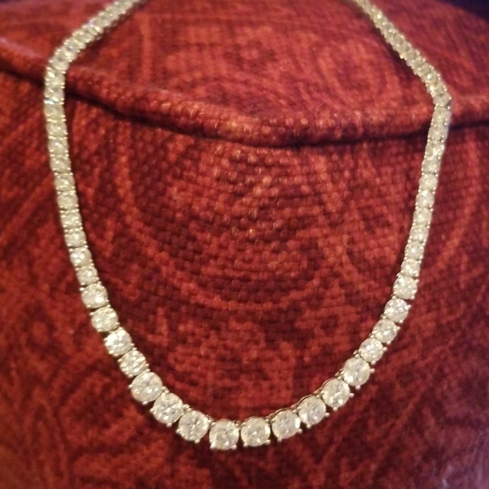 CZ diamond tennis necklace